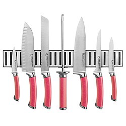 Ginsu Shoku Crimson 8-Piece Stainless Steel Cutlery Set with Magnetic Storage Bar
