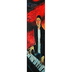 Hand-painted 'Jazz Collection: Keyboard' Canvas Art