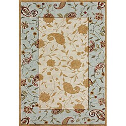 Indoor/ Outdoor Deloache Beige/ Blue Rug (5' x 7'6)