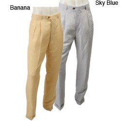 FINAL SALE Oleg Cassini Men's Double-pleat Linen Pants