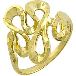 10k Yellow Gold Designed Swirl Ring (10.5)