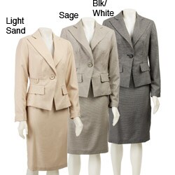 Larry Levine Women's 2-piece 'Birdseye' Skirt Suit