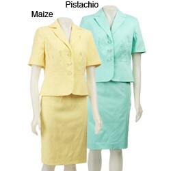 Larry Levine Women's Short-sleeve Skirt Suit
