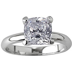 NEXTE Jewelry Silvertone Cushion CZ Bridal-inspired Solitaire Ring