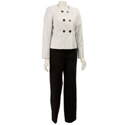 Larry Levine Women's New World Textured Pant Suit