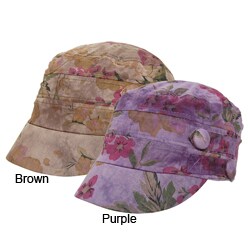 Adi Designs Women's Watercolor Floral Military Cap