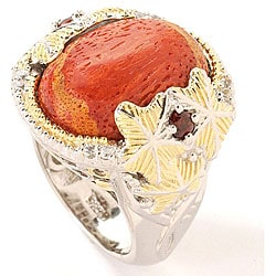 Michael Valitutti Palladium Silver Sponge Coral Ring