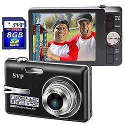 SVP XthinnA10 10MP LCD CCD Digital Camera with 8GB SD Card