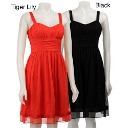 Tahari ASL Women's Ruched Chiffon Dress