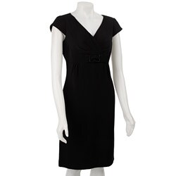 Tahari ASL Women's Cap-sleeve Matte Crepe Dress