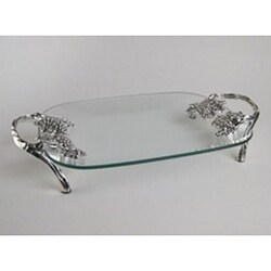 Glass Bowl with Silverplated Handles