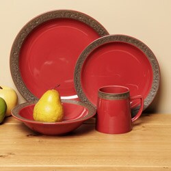 Sango Rustic Cranberry 16-piece Dinnerware Set