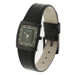 Skagen Women's Black Leather Watch