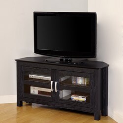 Black Wood 44-inch Corner TV Stand