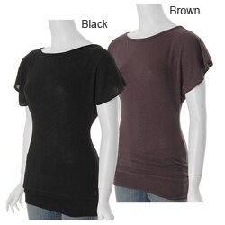 Finesse Junior's Scoop-neck Flutter-sleeve Tunic