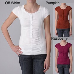 Ci Sono by Adi Junior's Ruched Fine-gauge Rib Sweater