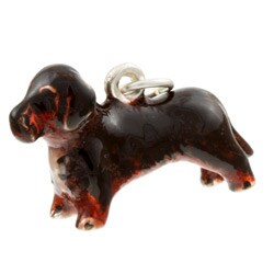 Best in Show Sterling Silver Enamel Long-haired Dachshund Dog Charm