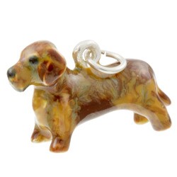 Best in Show Sterling Silver Enamel Long-haired Dachshund Dog Charm