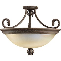 Windsor Manor 2-light Semi-flush Grecian Stone Fixture