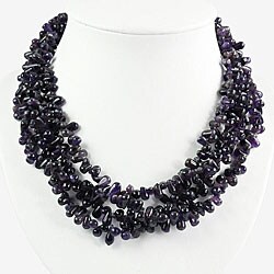 Silver Amethyst Multi-strand Necklace (Thailand)