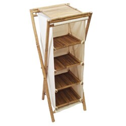 Bamboo 5-tier Canvas Bathroom Rack