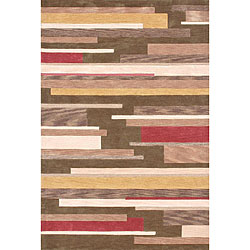 Floorboards Design Olive/ Gold Runner (2'3 x 7'6)