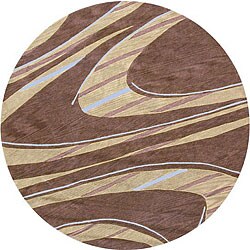 Brown/ Blue Area Rug (7'10 Round)