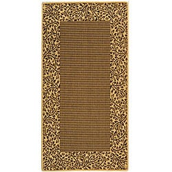 Indoor/ Outdoor Brown/ Natural Rug (2'7 x 5')