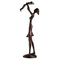 Handcrafted Mother Holding Child Sculpture