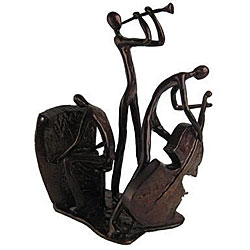 Handcrafted Curved Musician Trio Sculpture