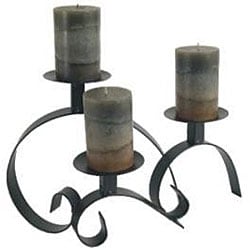 Curly Triple Iron Candle Holder
