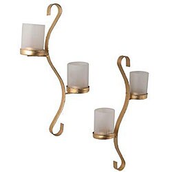 Wavy Goldtone Wall Sconces (Set of 2)