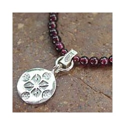 Silver Garnet 'Lucky Charm' Choker (Thailand)