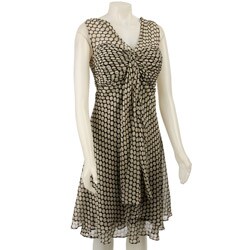 Donna Ricco Women's Plus Size Polka Dot Dress