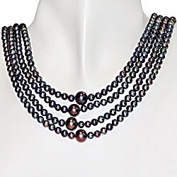 Cultured FW Black Pearl Endless Necklace (5-10 mm)