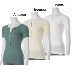 Energie Brand Junior's Pointelle Knit Henley