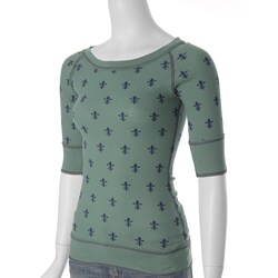 Energie Brand Junior's Green Raglan-sleeve Top