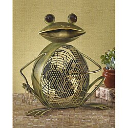 Metallic Figurine Frog Fan