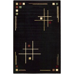 Hand-woven Black Cotton Rug (3'6 x 5'6)