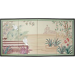 Silk 'Lush Garden' Painting (China)