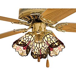 Tiffany-style Scarlet Dragonfly Fan Light Shade