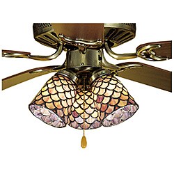 Tiffany-style Fishscale Light Shade Fan