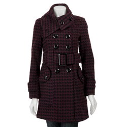Miss Sixty Women's Double-breasted Wide Belted Wool Coat
