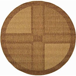 Low Price Safavieh Indoor/ Outdoor Lakeview Brown/ Natural Rug (5'3 Round)