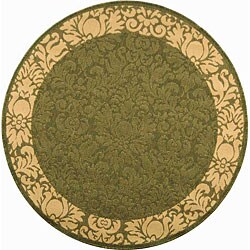 Indoor/ Outdoor Kaii Olive/ Natural Rug (5'3 Round)