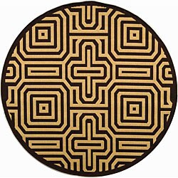 Indoor/ Outdoor Matrix Chocolate/ Natural Rug (5'3 Round)