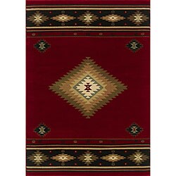 Red/ Black Rug (6'7 x 9'6)
