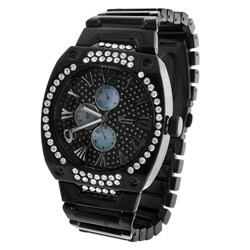 Geneva Platinum Men's CZ Chronograph Link Watch