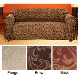 Catherine Round-arm Jacquard Sofa Slipcover