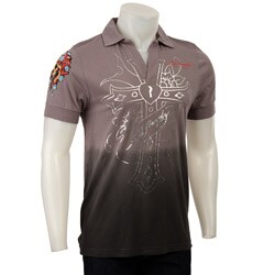 Ed Hardy Men's Grey Short-sleeve Cross Polo